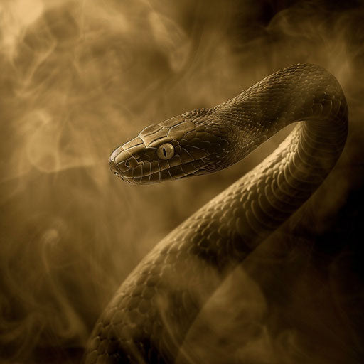 Black mamba snake in an ethereal sepia scene
