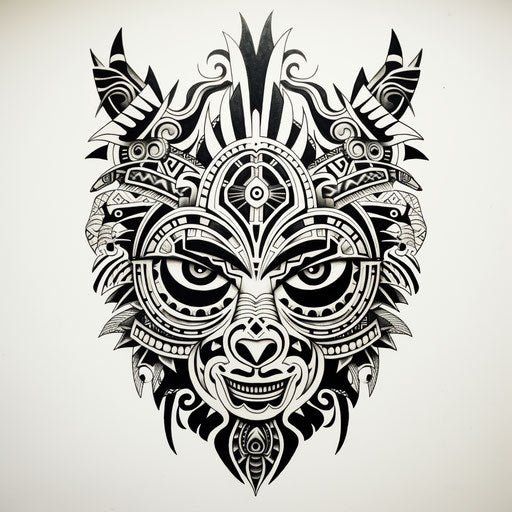 Tribal tattoo designs for girls, taxidermy style