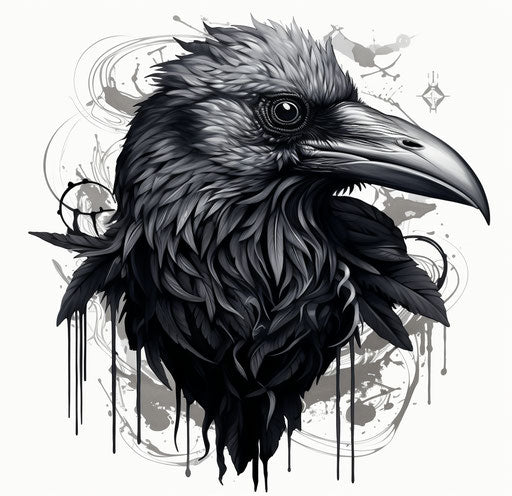 Raven from Xornaax, Alex Alemany style, black and white ink
