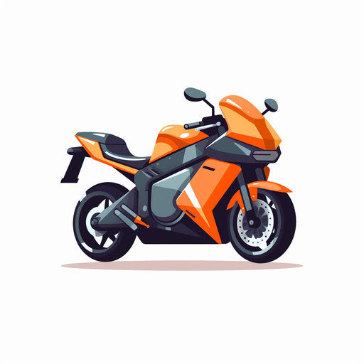 Motorbike clipart in minimalist style, on white background