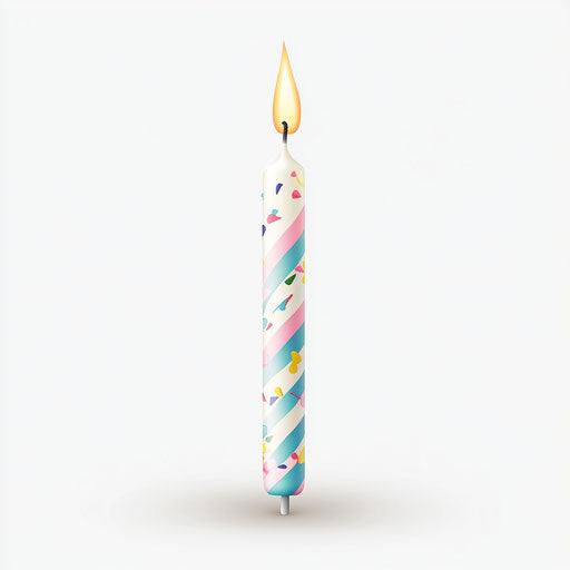 3D birthday candle on flat white background