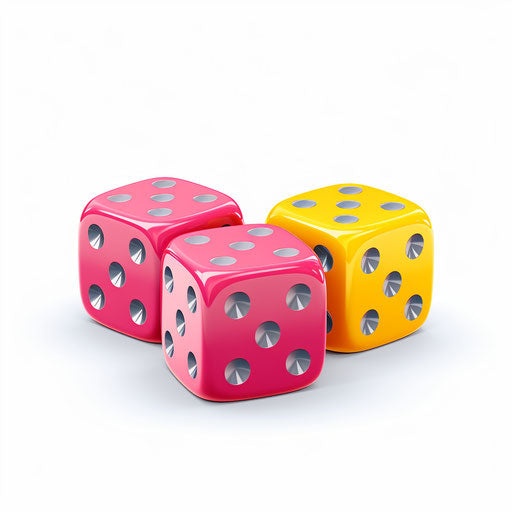 Minimalist style dice clipart on white background