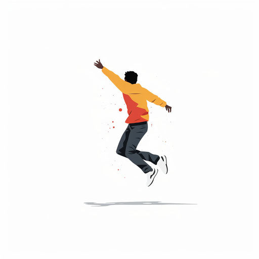 Minimalist style jumping clipart on white background