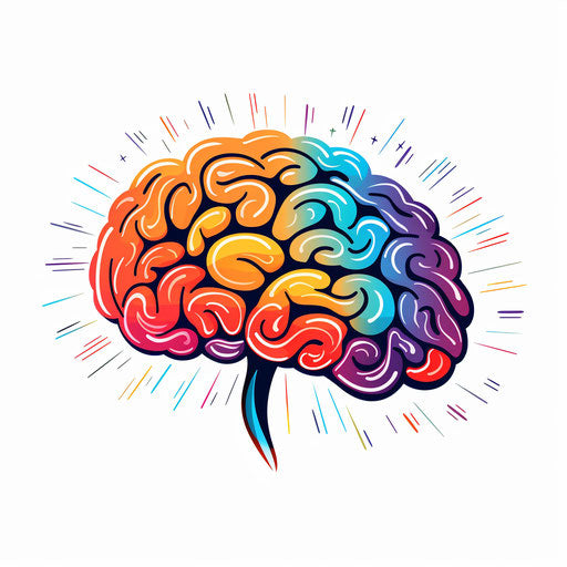 Minimalist depiction of a brain on white background