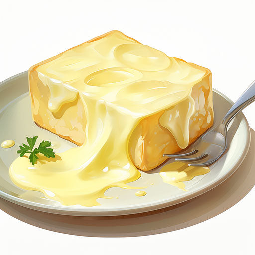 Butter illustration in the style of Impressionistic Art, on white background