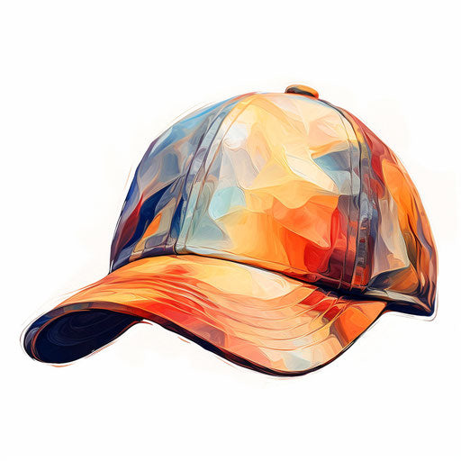 Baseball cap clipart in Oil painting style, on white background