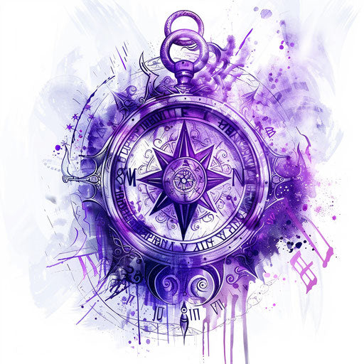 Mystical tattoo sketch of a Viking compass