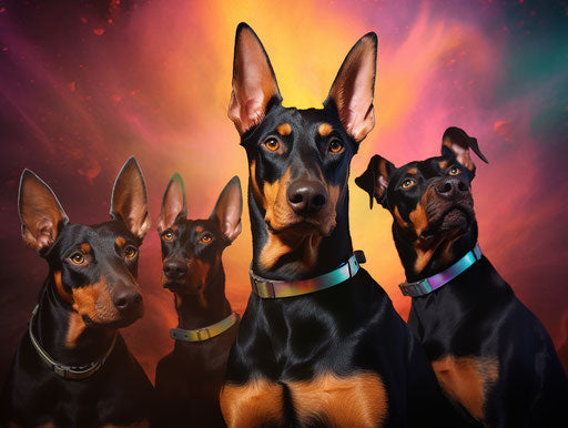 Kennels for a litter of doberman pinschers