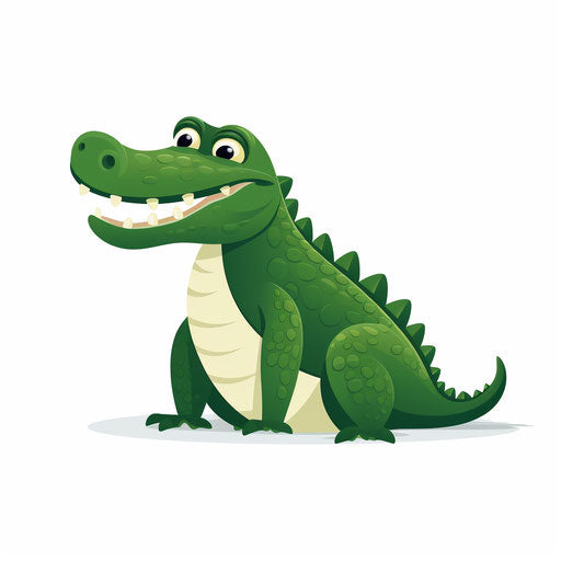 Minimalist alligator on white background