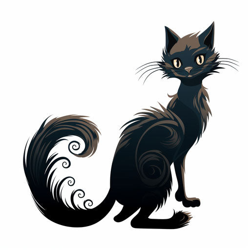 Tail clipart in the style of Chiaroscuro Art, on white background