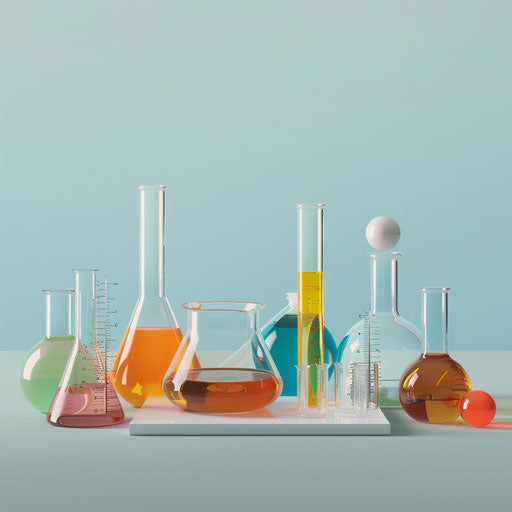 Chemistry clipart with random flat background