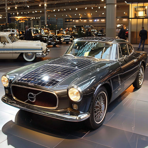 Eco-friendly car: 1966 Volvo P1800 with solar panels
