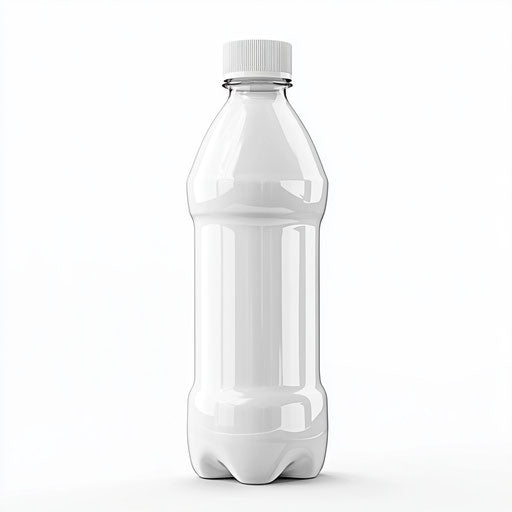 3D plastic bottle on white background, isolated clipart