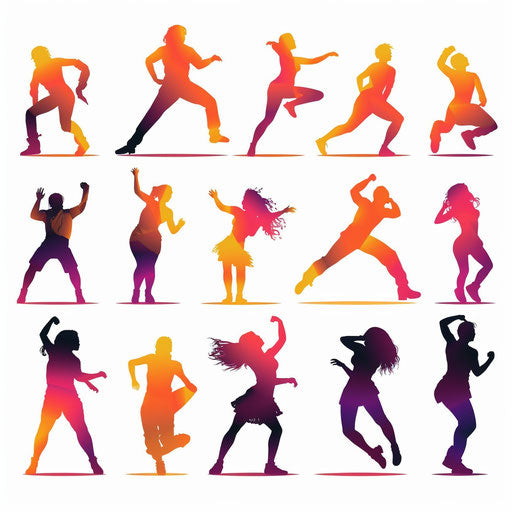 Zumba clipart in minimalist style, on white background