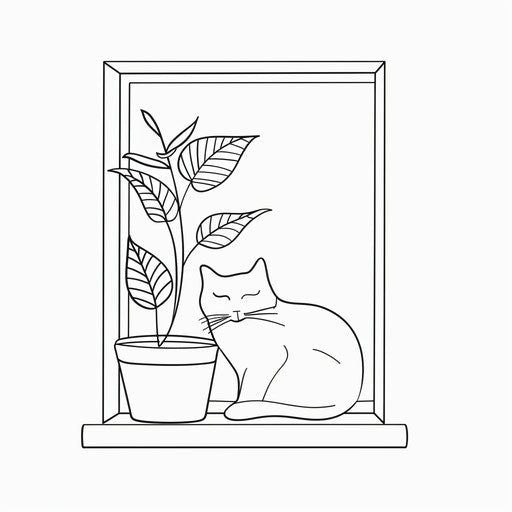 Cat Sitting on a Windowsill