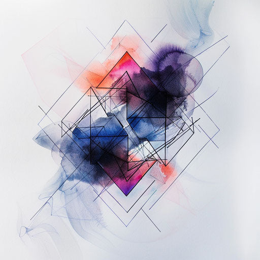 Bright fluorescent smoke lines creating a geometric pattern