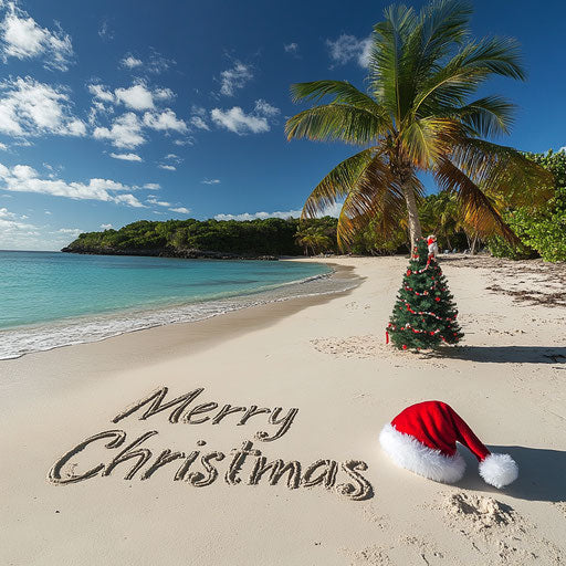 Merry Christmas on a tropical beach