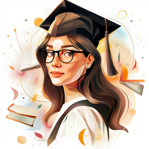 School yearbook clipart in realistic photo style on white background