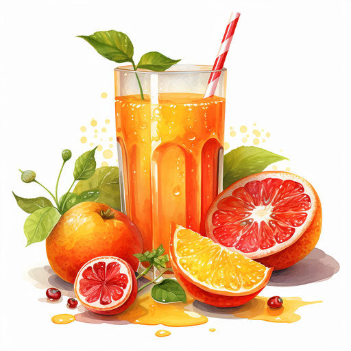 Juice clipart in the style of Oil painting