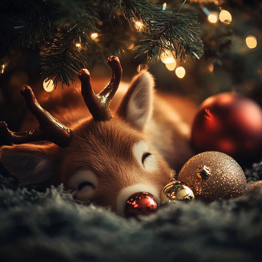 Warmth of Christmas with Rudolph and the tree