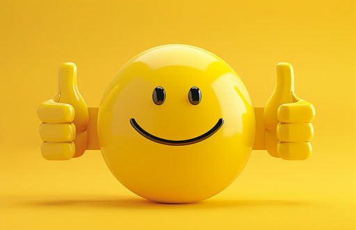Yellow emoticon with two thumbs up