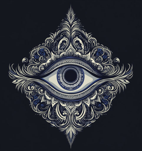 Eye of all seeing in the style of ornate decorations