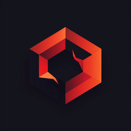 Impactful logo with cracking 3D cube, space for business name