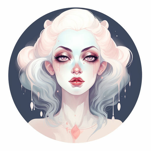 Vampire clipart in the style of Pastel Colors Art, on white background