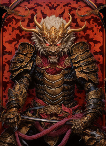 Samurai in shinobi armor with two swords, Heian period