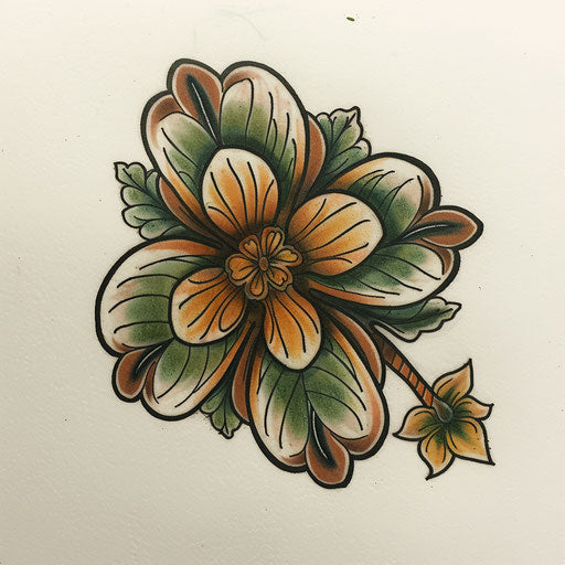 Traditional clover tattoo sketch with classic sailor influences