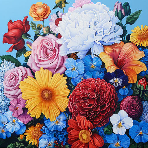 A blooming bouquet of flowers, symbolizing joy and natural beauty