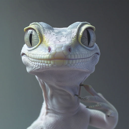 Gecko lizard in regal pose, Tim Flach style