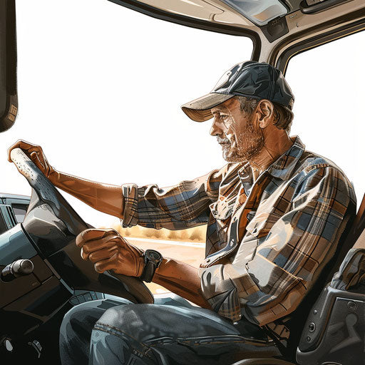 Realistic driver clipart on flat white background