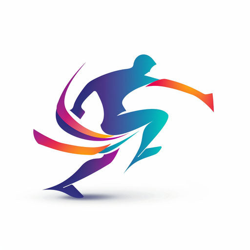 Abstract powerful figure in a breakthrough pose