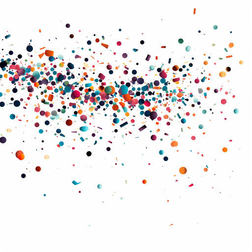 Confetti clipart in the style of Chiaroscuro Art, on a white background