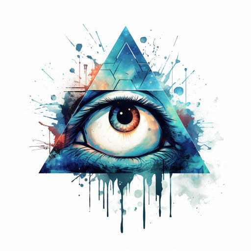 Wavy triangle with a mystical symbol in the top