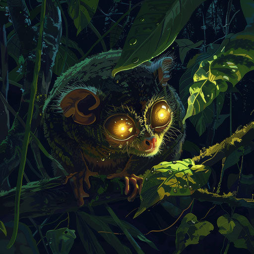 Shining eyes under the moonlight