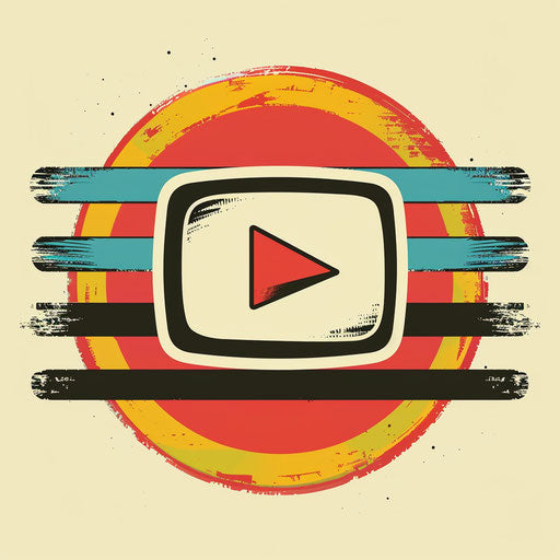 Retro logo for YouTuber with bold lines and a vintage color palette, on off-white background