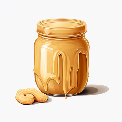 Minimalist style peanut butter illustration on white background