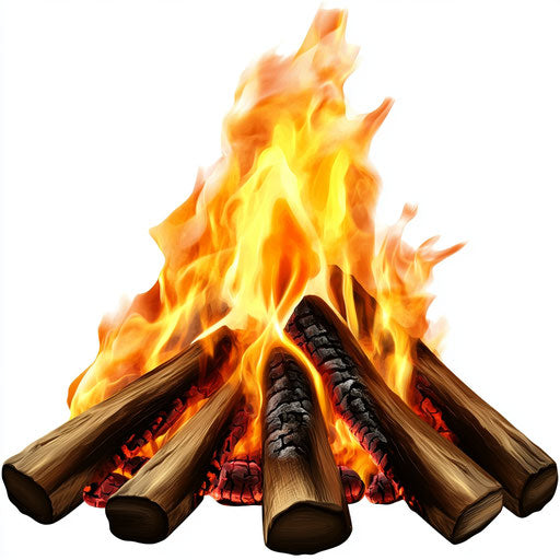 Realistic fire icon, high resolution, isolated