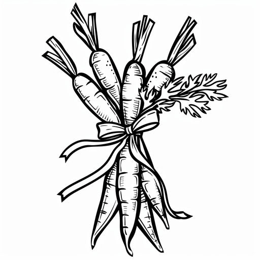 Bunch of carrots with a ribbon