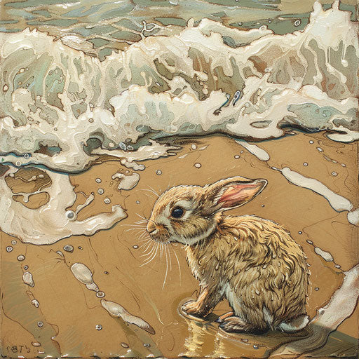 A rabbit's first encounter with the ocean