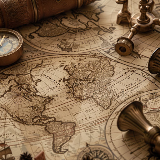 Historical map inspired by ancient explorations