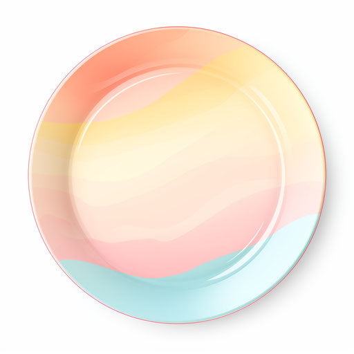 Illustration of plate in Pastel Colors Art style, on white background