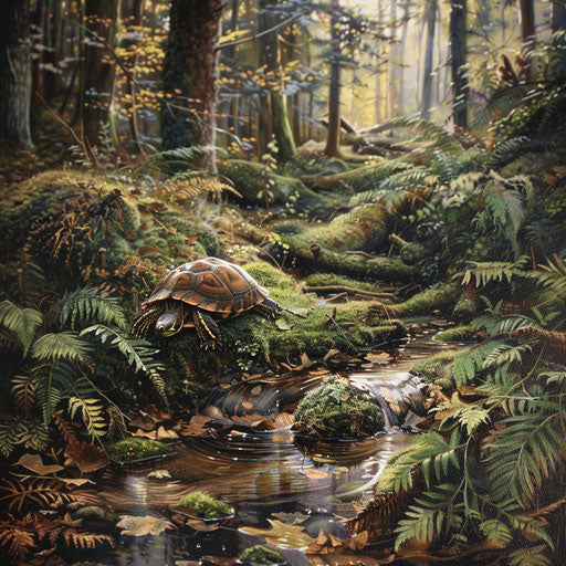 Crystal-clear spring in idyllic forest