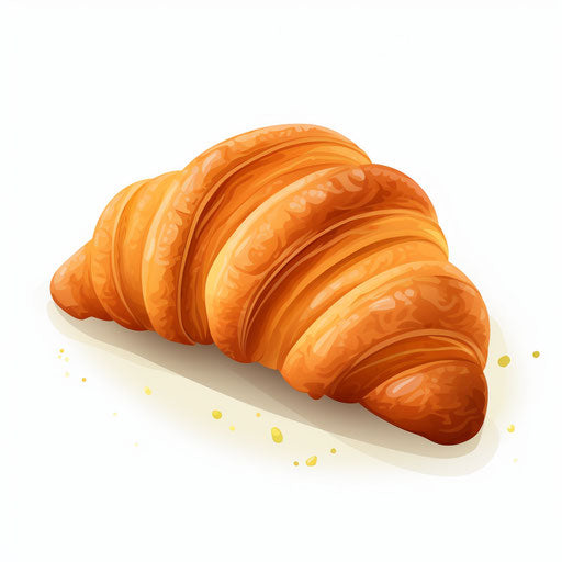 Croissant clipart in minimalist style on white background