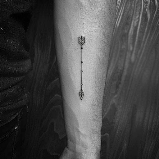 Minimalistic arrow tattoo, Ami James style