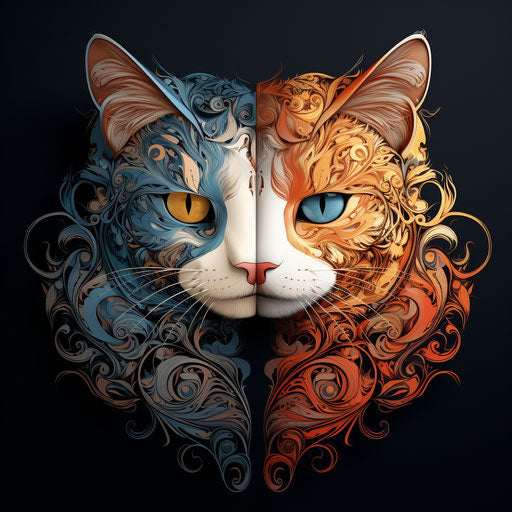 Two calico cats