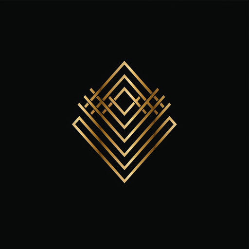Luxury real estate logo with gold accents on black background
