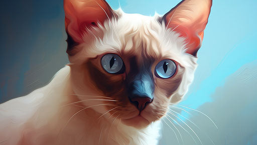Siamese Cat with Orange and White Coat and Blue Eyes